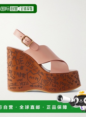 1h可退 香港直邮Chloe 蔻依 女士 Maxime 坡跟凉鞋 CHC25A02YPI