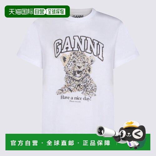 欧洲直邮GANNI 女士T恤 T4124943 CO 黄色 Short 【付后1h可退】