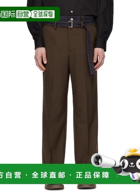 1h可退 香港直邮Sacai 男士 棕色 Suiting & Denim 长裤 2603903M