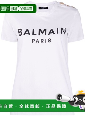 1h可退 香港直邮Balmain 巴尔曼 女士 圆领短袖T恤 BF1EF005BB02