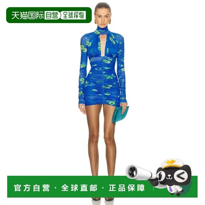 1h可退 香港直邮Blumarine 蓝色情人 女士 长袖迷你连衣裙 A522A7