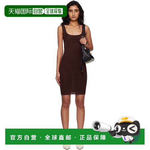 1h可退 香港直邮Entire Studios 女士 棕色方领连衣裙 ESSS26DR03