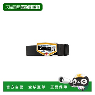 1h可退 香港直邮Dsquared2 二次方 男士 黑色徽标牌腰带 BEM05661