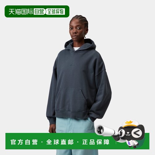 自营欧洲直邮Carhartt WIP Benton女士炭灰色棉质连帽卫衣