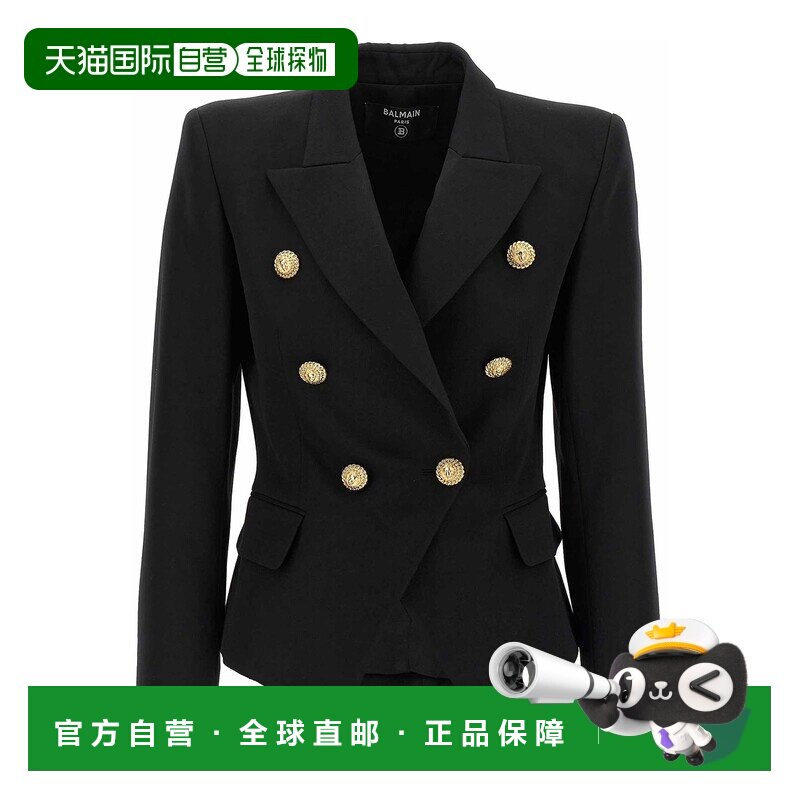 1h可退 香港直邮BALMAIN 女士西服 FF1SI505WB080PA AW2025 黑色