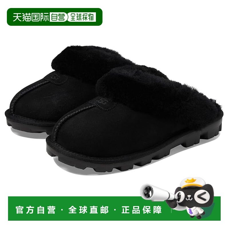 1h可退 香港直邮Ugg 女士 Coquette 拖鞋 black黑色 舒适时尚,女鞋,时装凉鞋,淘宝优惠券,粉丝福利购,淘宝优惠卷