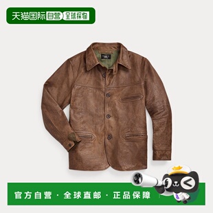 自营欧洲直邮RALPH RRL皮革大衣夹克 LAUREN拉夫劳伦