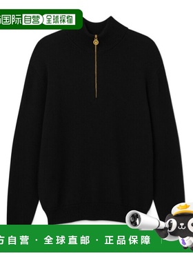 1h可退 香港直邮Versace 羊毛混纺半拉链针织毛衣 10225841A14683