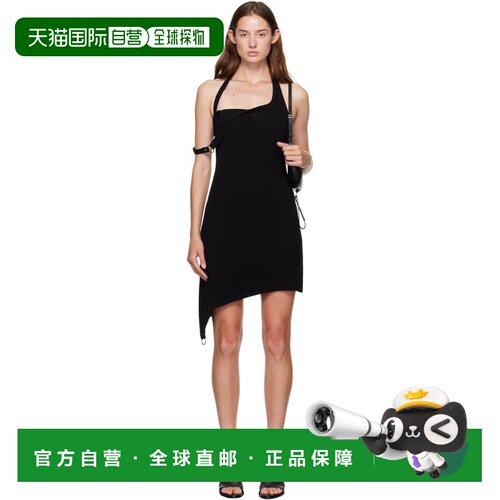1h可退 香港直邮Courreges 女士 黑色 Undressed Rib Knit 连衣裙