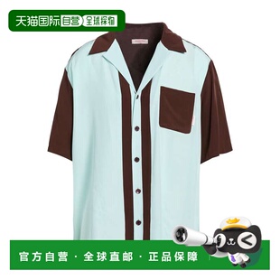 香港直邮valentino blue蓝色 华伦天奴 花纹衬衫 舒 男士 1h可退