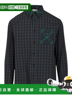 1h可退 香港直邮Celine 思琳 男士 格紋長袖襯衫 RC0BH1446