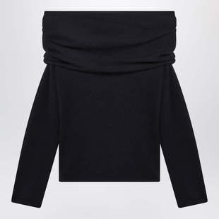 女士 1h可退 香港直邮MaxMara 麦斯玛拉 MXMF 海军蓝轻身羊绒毛衣