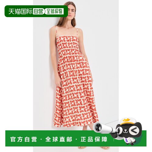 1h可退 香港直邮Staud 女士 Ayla 亚麻连衣裙吊带