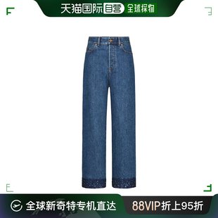 24SS 香港直邮VALENTINO 刺绣牛仔长裤 99新未使用 Women