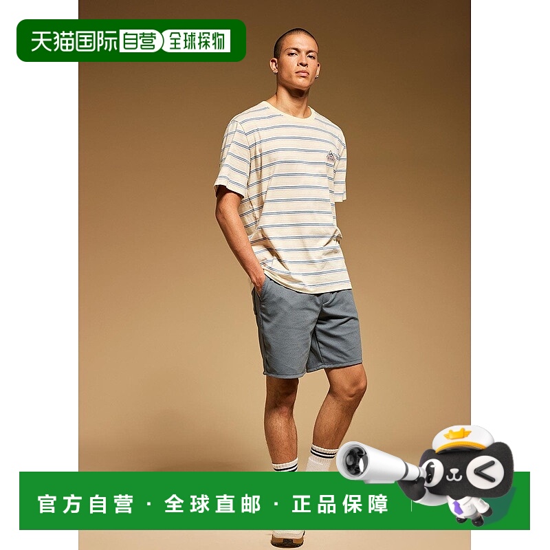 自营欧洲直邮Pyrenex Horizon男女通用蓝色白色有机棉条纹T恤