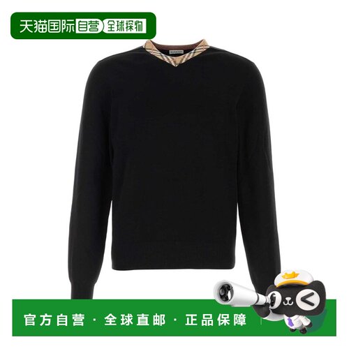 香港直邮Burberry 巴宝莉 男士 Maxim 格纹饰边针织毛衣 8127128