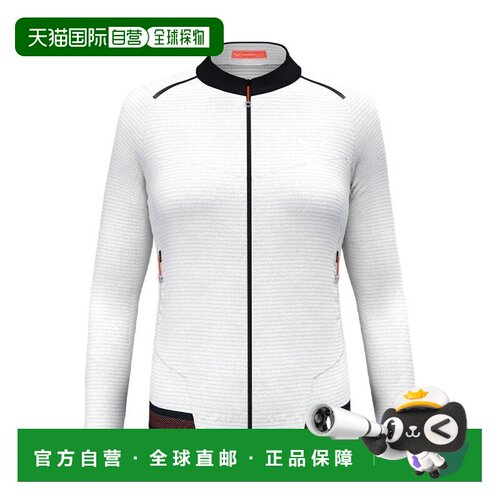 自营欧洲直邮SALEWA PEDROC女士白色聚酯再生拉链抓绒衣夹克