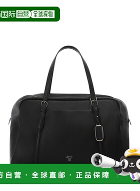 自营欧洲直邮Tumi途明 Voyageur女士黑色/枪灰色皮革双拉链旅行包
