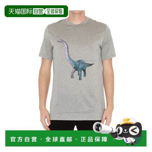 香港直邮LANVIN 男士T恤 RMJE003113 AW2021 男装 灰色圆领T恤