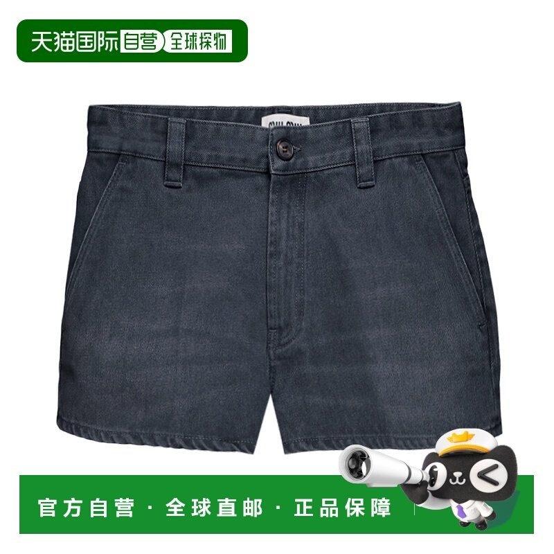 1h可退 香港直邮Miu Miu 缪缪 女士 Logo 刺繡牛仔短褲 MP182215E,女装/女士精品,牛仔裤,淘宝优惠券,粉丝福利购,淘宝优惠卷