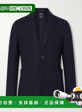 香港直邮zegna 杰尼亚 男士 羊毛棉混纺凸纹布西装外套 E7C60SYF1