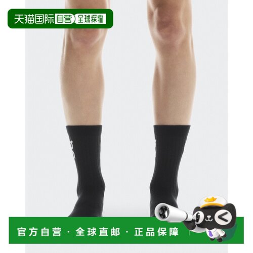 自营欧洲直邮On昂跑 Logo Sock High 3P男女同款黑色棉质高筒袜