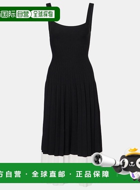 1h可退 香港直邮Staud 女士 Ellison 针织中长连衣裙 black黑色
