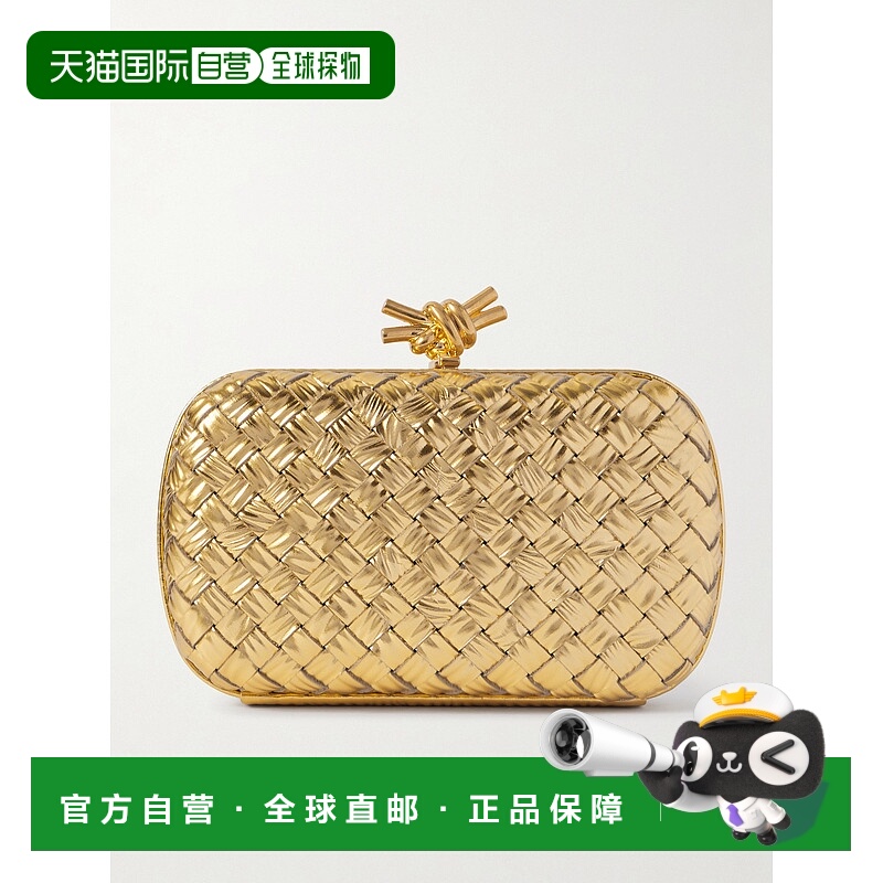 香港直邮Bottega Veneta 葆蝶家 女士 打结编织金属感皮革手包 84