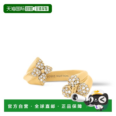自营欧洲直邮LV路易威登 Flower Comet女士金色金属戒指