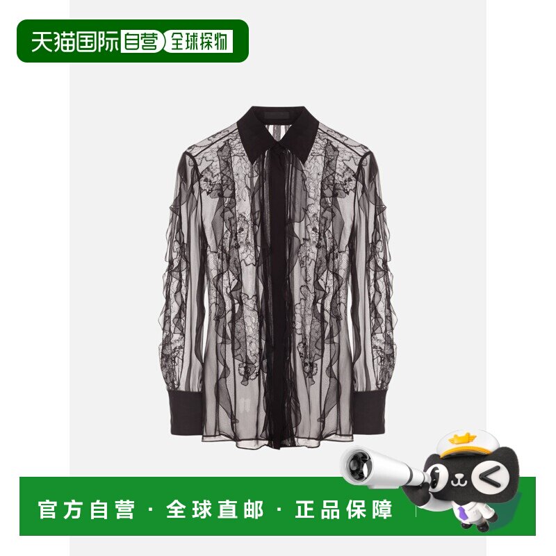 香港直邮VALENTINO 女士衬衫 5B0AB6W52UP0NO AW2024 黑色 VALENT