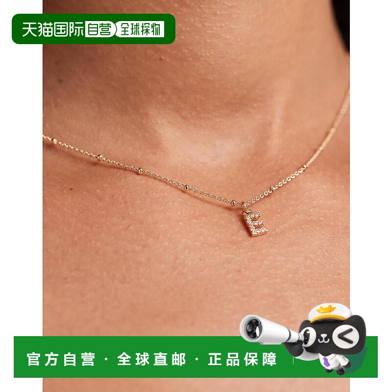 1h可退 香港直邮ASOS 女士 dot-dash E gift 设计项链式立体锆石(