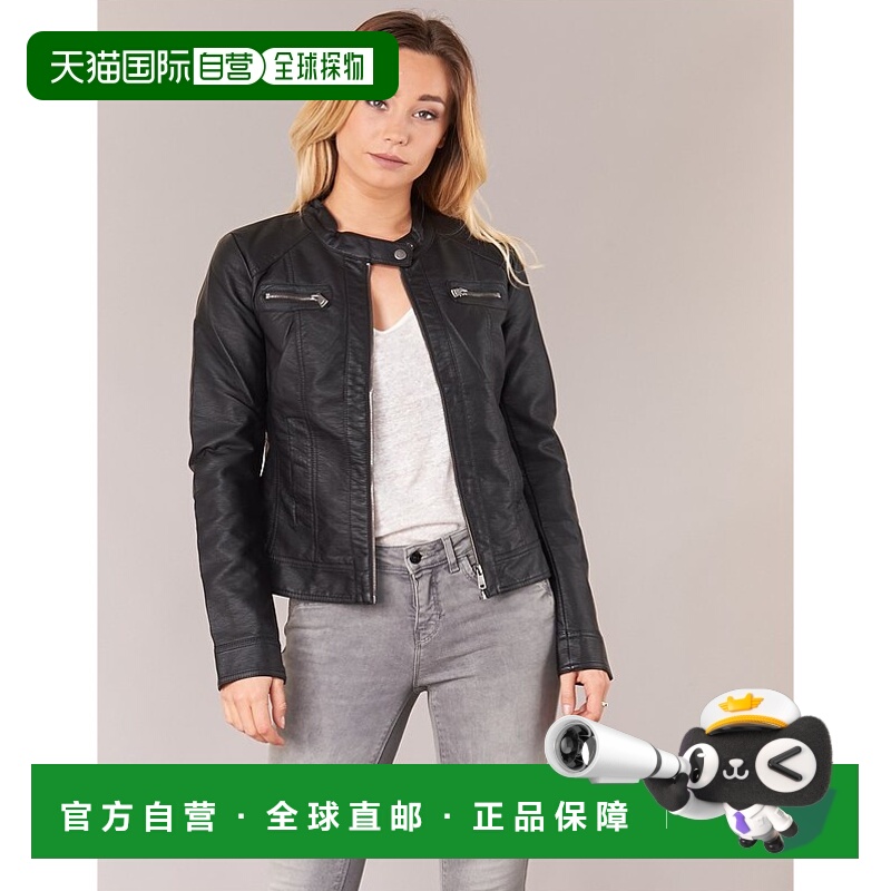 欧洲直邮Only 女士 ONLBANDIT 皮衣/合成革皮衣 黑色长袖