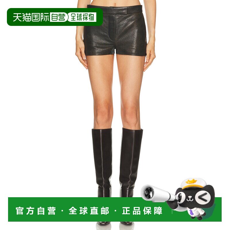 香港直邮ALEX PERRY 女士 低腰皮革迷你短裤 P0116FW25