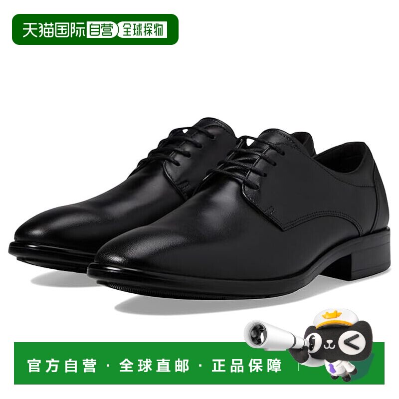 香港直邮ecco 爱步 男士 Citytray 扁平头绑带休闲皮鞋德比鞋