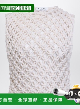 1h可退 香港直邮alaia 女士 白色打结无袖背心上衣 AA9H1223K091B