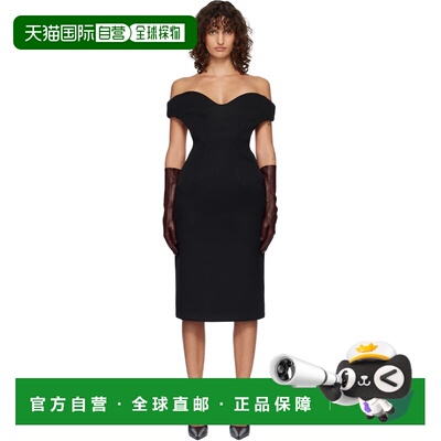 香港直邮Mugler 穆勒 女士 黑色 Sculptural 连衣裙 26P1RO181810