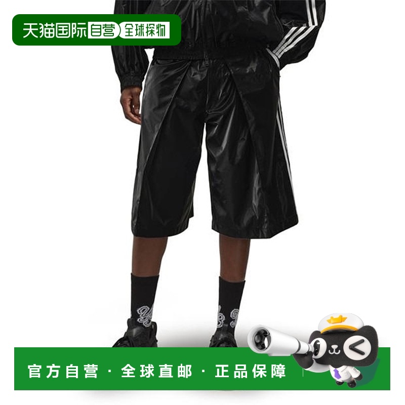 香港直邮Y-3 男士 3-Stripe 光泽短裤 BLACK 黑色时尚舒适休闲裤