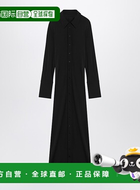 1h可退 香港直邮Sportmax 斯宝麦斯 女士 dress 黑色衬衫式粘胶纤