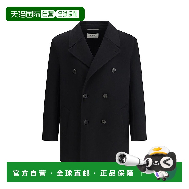 香港直邮Saint Laurent 圣罗兰 男士 雙排扣長袖大衣 837180Y060R