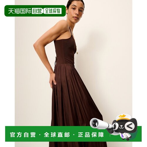 自营欧洲直邮Sessun思溯 Sweet mambo女士摩卡色露背系带长款连衣