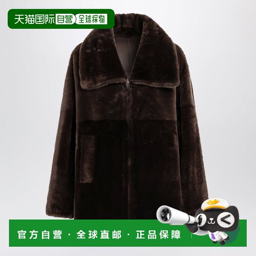香港直邮BLANCHA 女士 OAK ZIPUP 棕色毛羊皮夹克 26100302