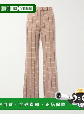 香港直邮Valentino 华伦天奴 女士 格纹羊毛阔腿裤 7B0RB6S09R3