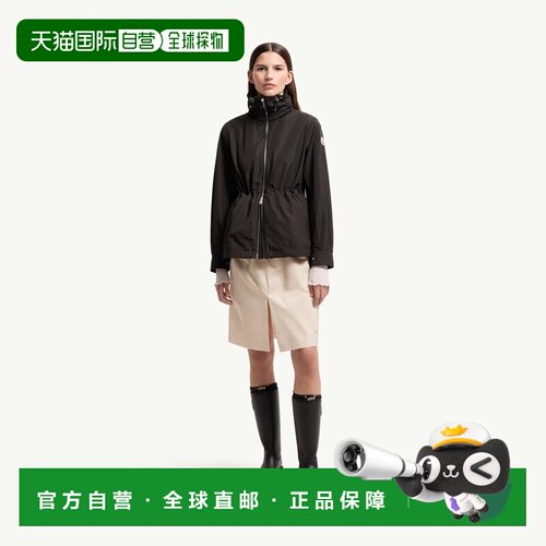 自营欧洲直邮MONCLER盟可睐 Enette女士黑色聚酯纤维短款连帽派克