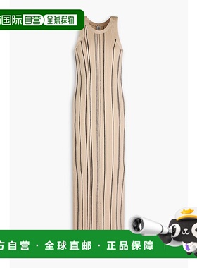 1h可退 香港直邮TOTÊME 女士 条纹罗纹针织长款连衣裙 242WRD2305