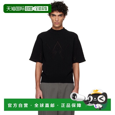香港直邮Jil Sander 吉尔 桑达 男士 黑色 Pointelle Short Sleev