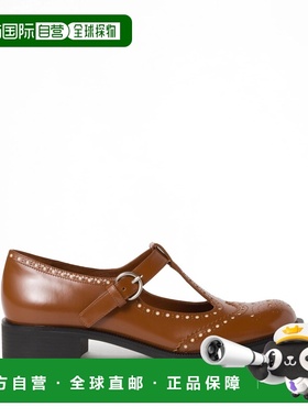 1h可退 香港直邮Miu Miu 缪缪 女士 绒毛皮质T型带布洛克鞋 5E303