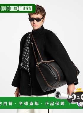 自营1h可退 欧洲直邮LV路易威登 Express系列女士黑色小牛皮可调