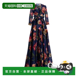 1h可退 香港直邮CAROLINA HERRERA 女士 花朵真丝薄纱风衣礼服