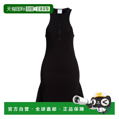 香港直邮Courreges 女士 短款连衣裙 black黑色 舒适时尚