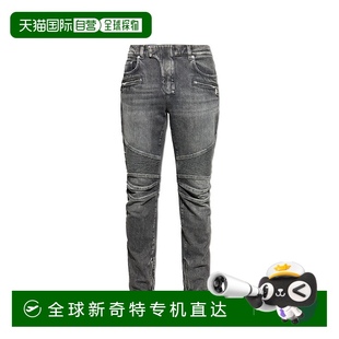 男士 FH1M 香港直邮Balmain 牛仔色 1h可退 子 修身 巴尔曼 骑士裤